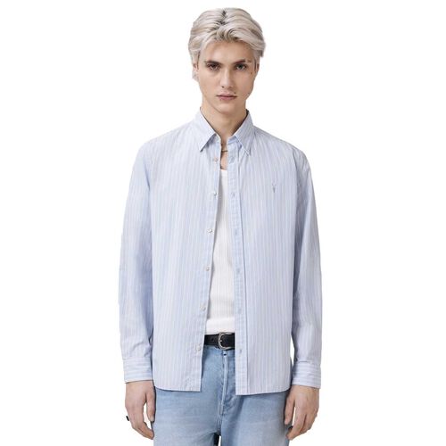 AllSaints Saint Long Sleeve Ramskull Cotton Shirt